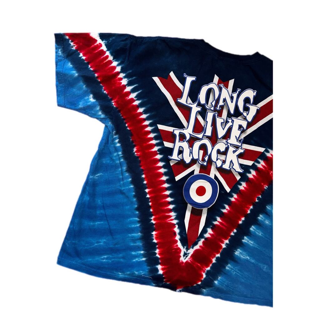 Vintage THE WHO Liquid Blue Long Live Rock Tie Dye T shirt mens XL made in USA